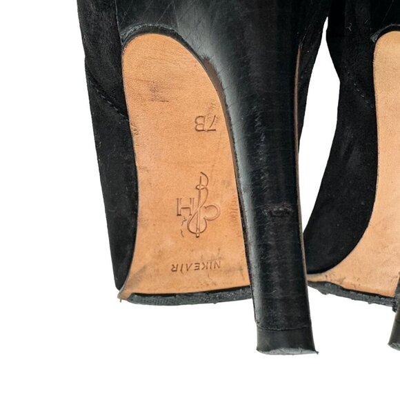Cole Haan Black NikeAir Sole Suede Thigh High Heeled Boots Women's Size 7 - Picture 6 of 6